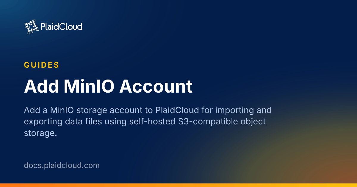 Add MinIO Account | PlaidCloud